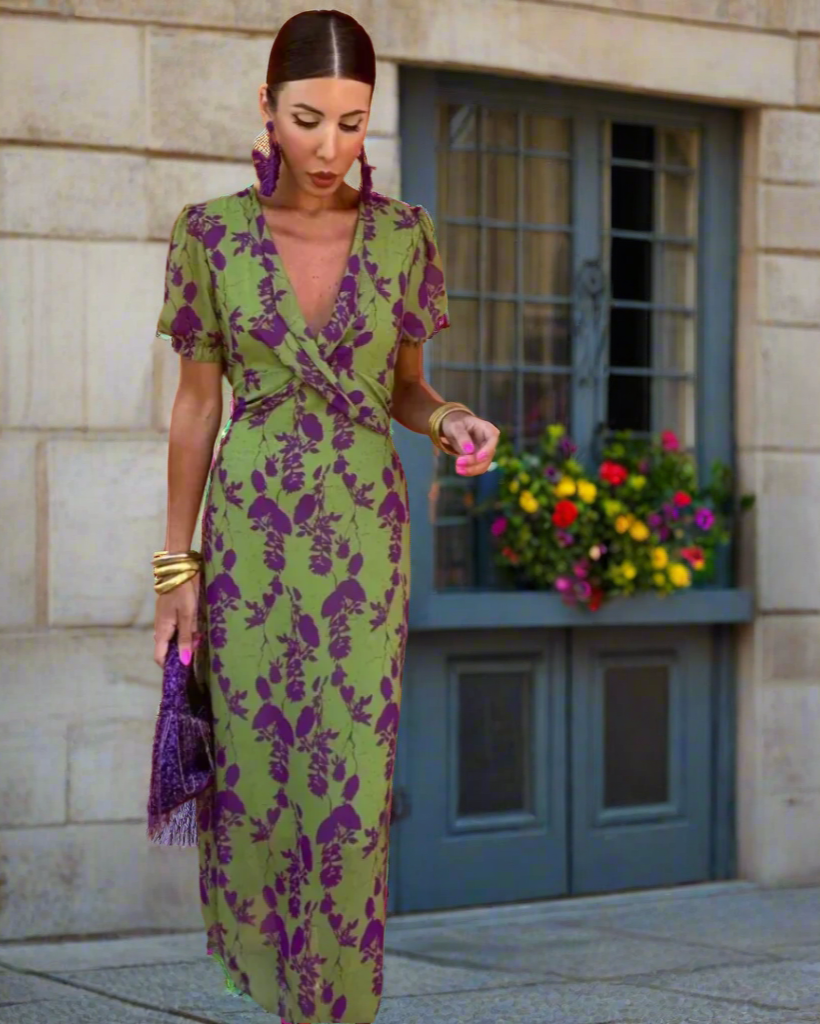 Élodie | Robe Longue Femme Fluide à Imprimé Floral Élégante 0