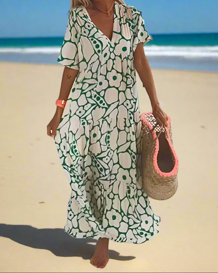 Élodie | Robe Longue Fluide à Imprimé Floral Élégante pour Femme 2
