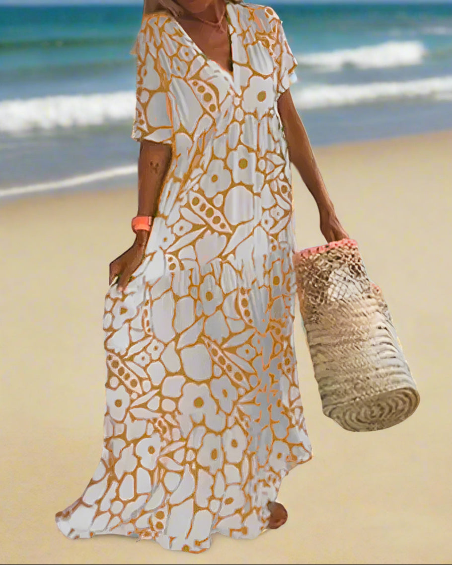 Élodie | Robe Longue Fluide à Imprimé Floral Élégante pour Femme 4