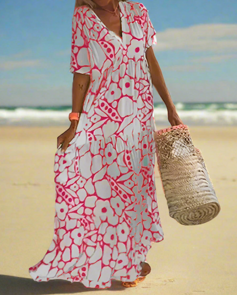 Élodie | Robe Longue Fluide à Imprimé Floral Élégante pour Femme 5