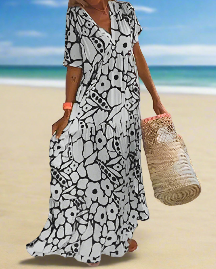 Élodie | Robe Longue Fluide à Imprimé Floral Élégante pour Femme 6