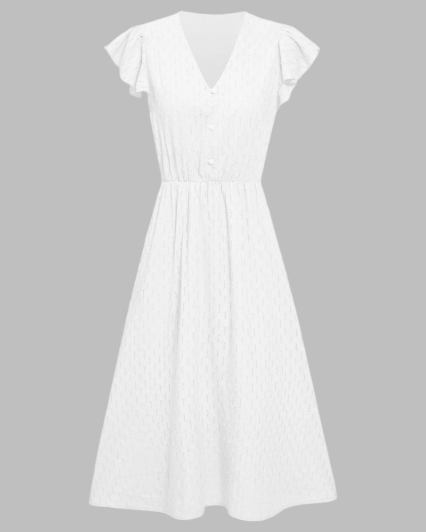 Elodie | Robe Midi Femme Chic à Manches Volantes pour Élégance Estivale 8
