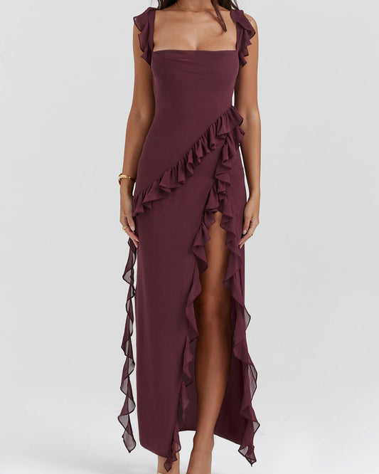 Inès | Robe Longue Femme Fluide à Volants Élégante et Chic 0