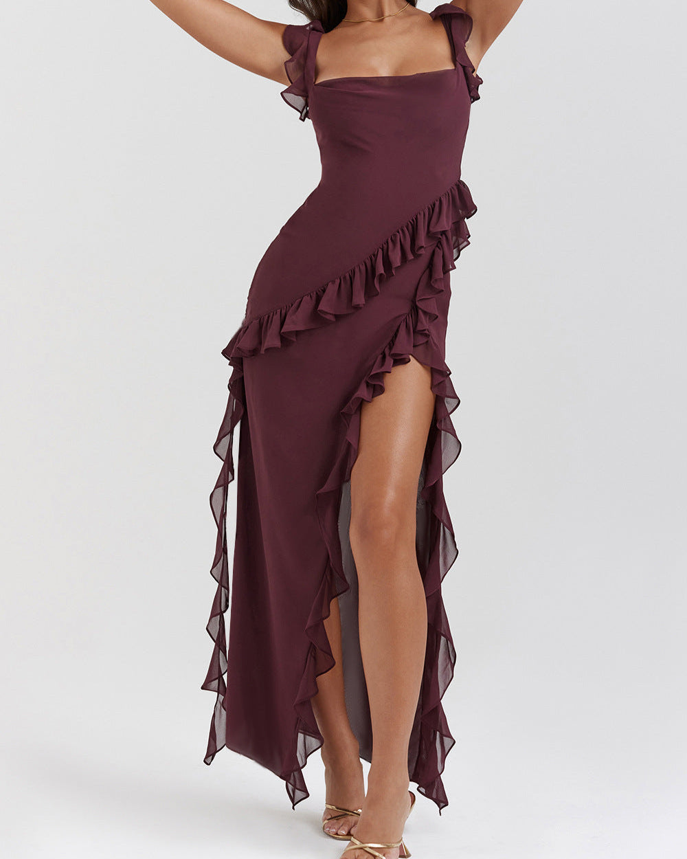 Inès | Robe Longue Femme Fluide à Volants Élégante et Chic 7