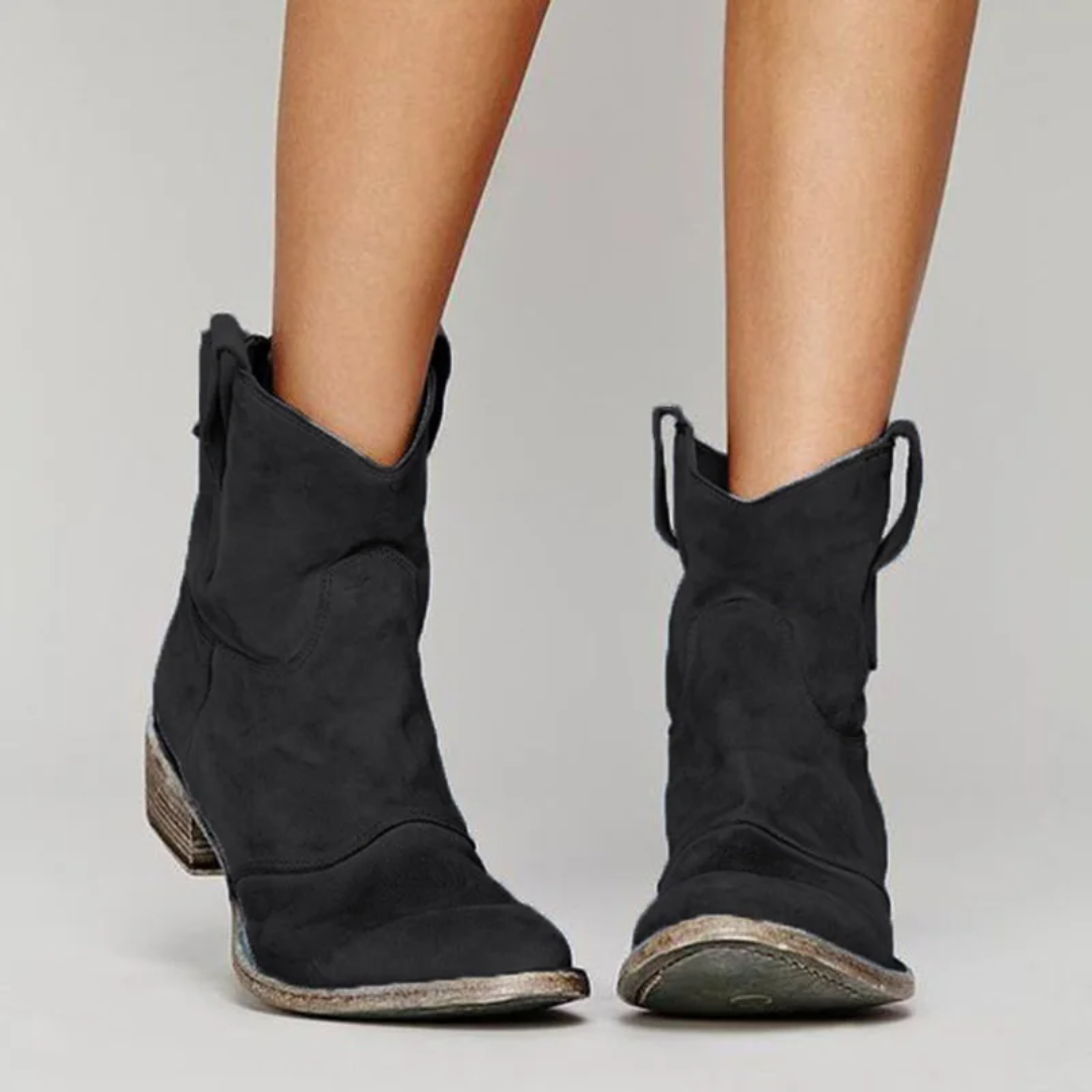 Léa | Bottes Noires Femme Élégantes en Daim pour Un Style Occidental 8