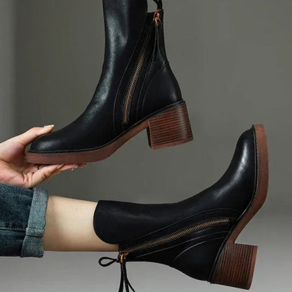 Léa | Bottes en cuir noir confortables et élégantes pour femmes 0