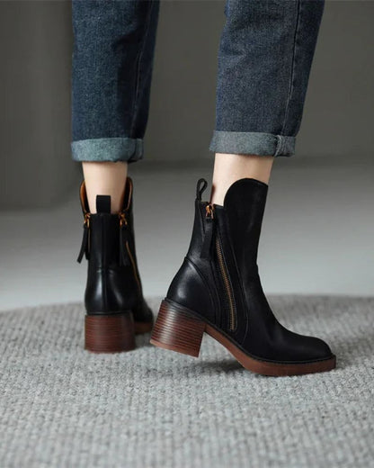 Léa | Bottes en cuir noir confortables et élégantes pour femmes 2