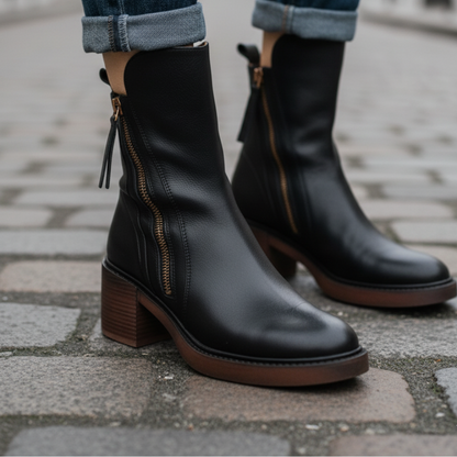 Léa | Bottes en cuir noir confortables et élégantes pour femmes 4