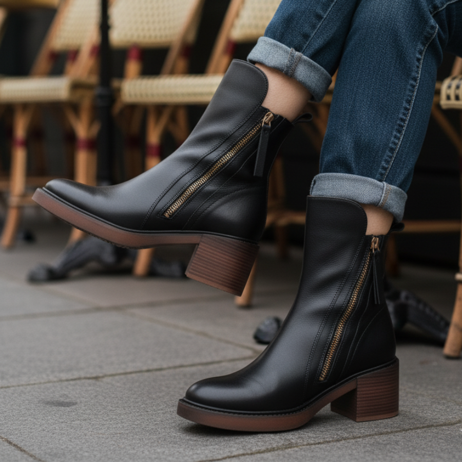 Léa | Bottes en cuir noir confortables et élégantes pour femmes 5