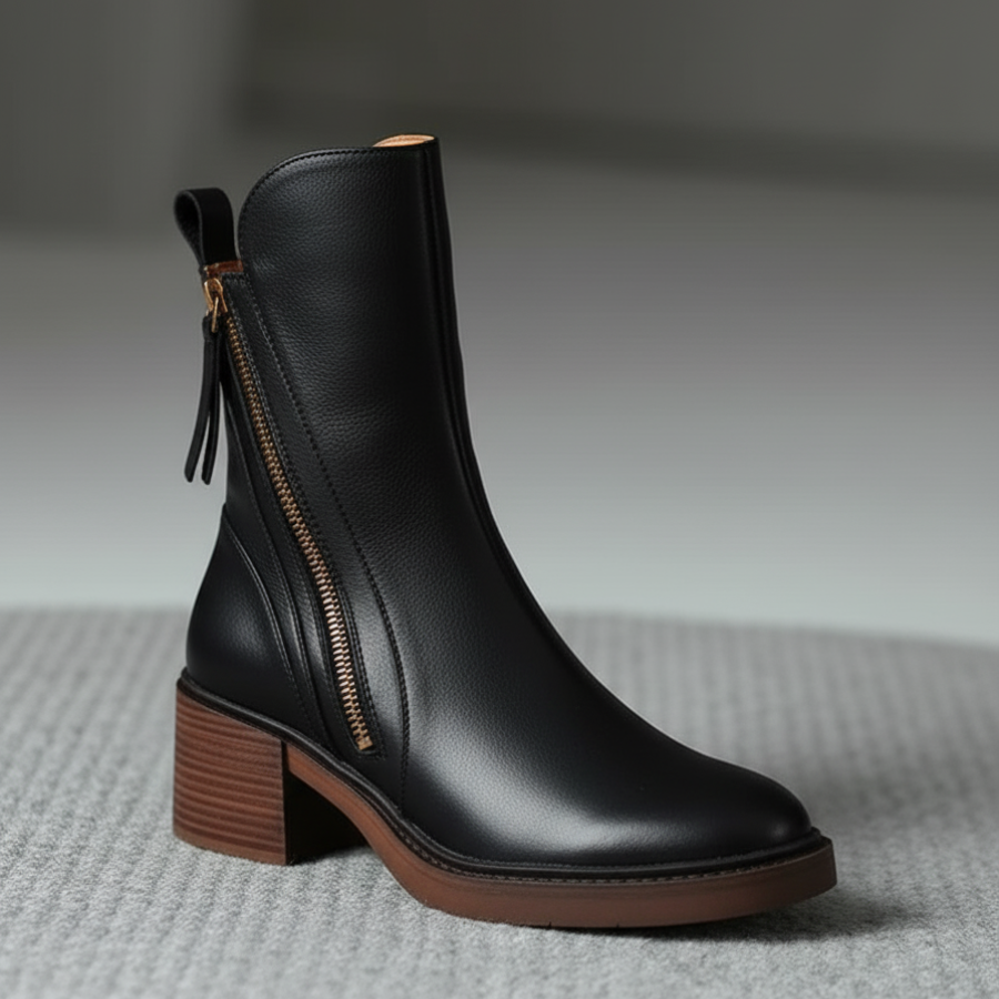 Léa | Bottes en cuir noir confortables et élégantes pour femmes 6