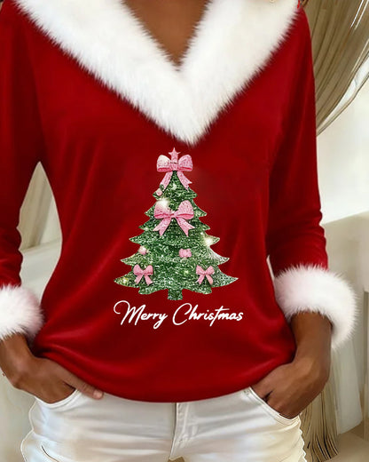 Léa | Haut Femme Élégant avec Col en V et Imprimé Festif 7