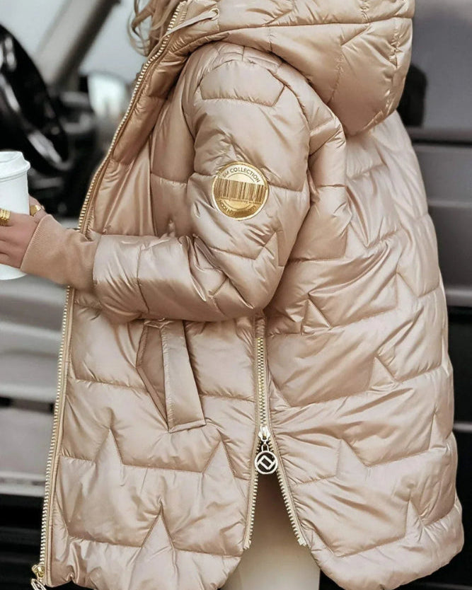 Léa | Manteau Hiver Femme Élégant avec Capuche et Doublure Rembourrée 1