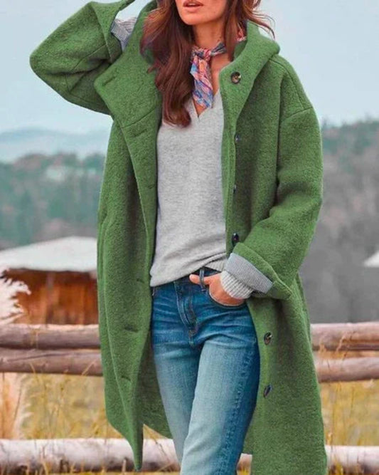 Léa | Manteau Long Femme Hiver Élégant en Coton Premium 0