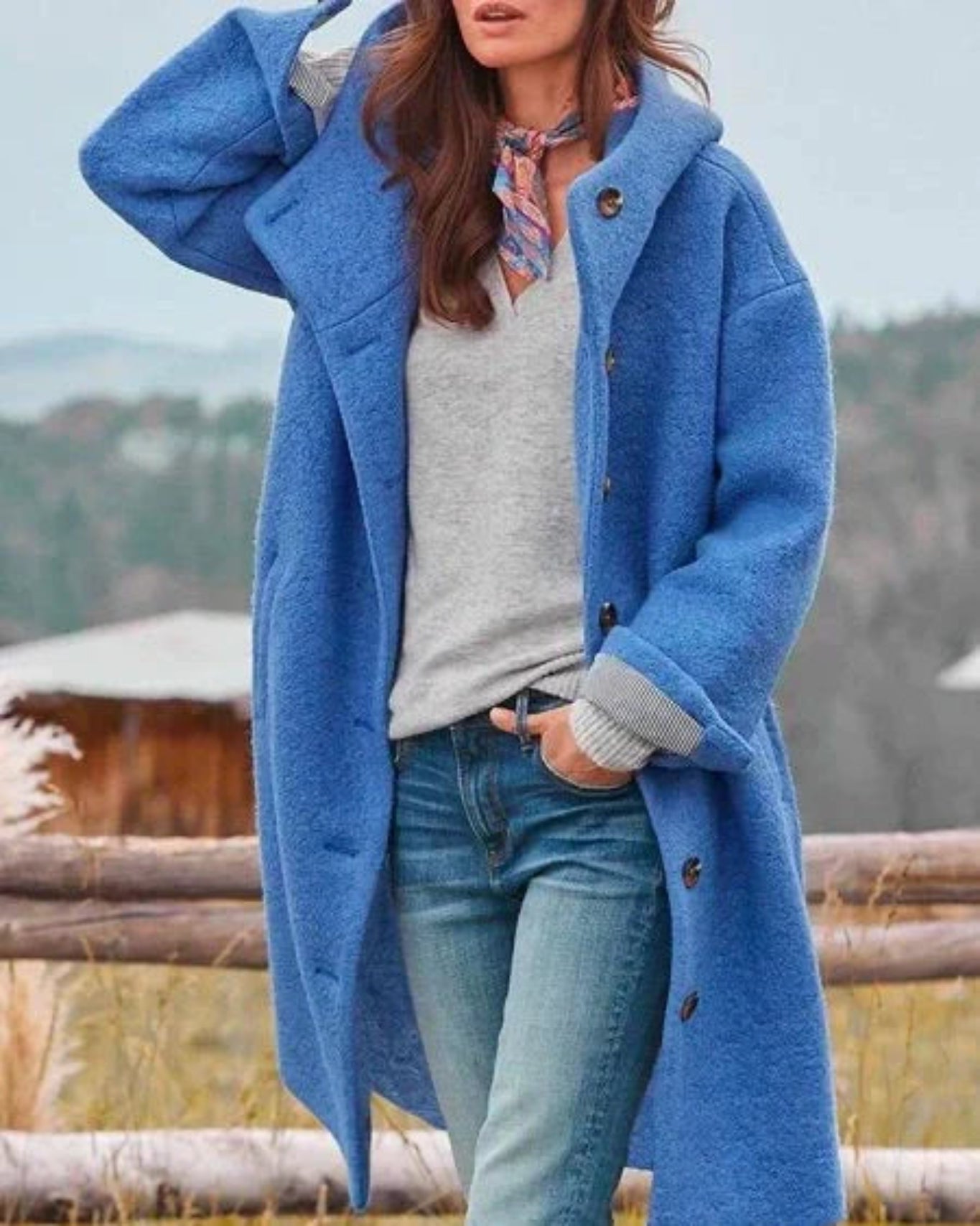 Léa | Manteau Long Femme Hiver Élégant en Coton Premium 2