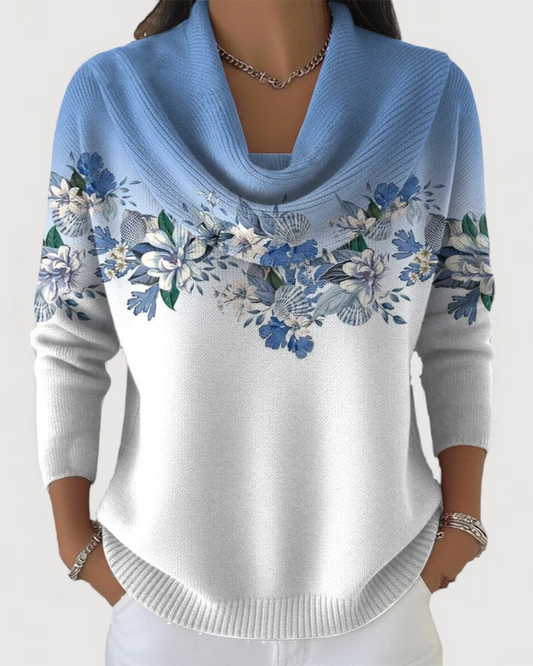 Léa | Pull Cachemire Femme Élégant avec Motifs Floraux Raffinés 0