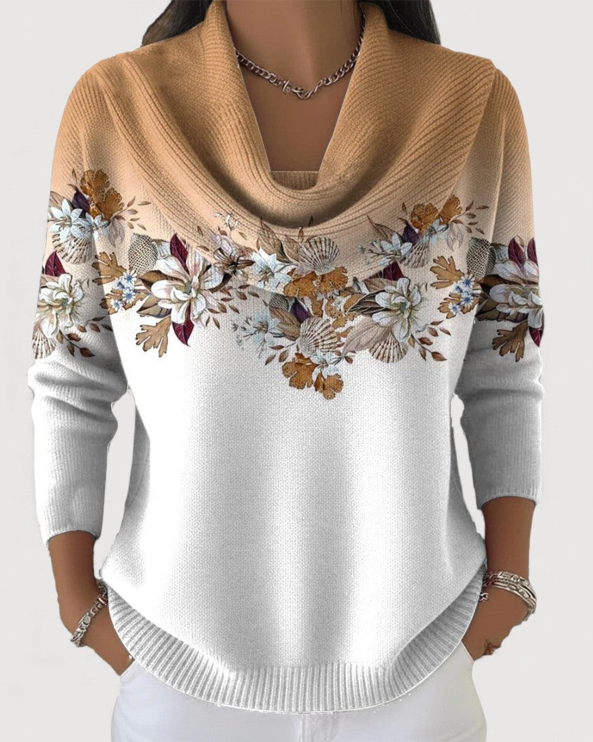 Léa | Pull Cachemire Femme Élégant avec Motifs Floraux Raffinés 1