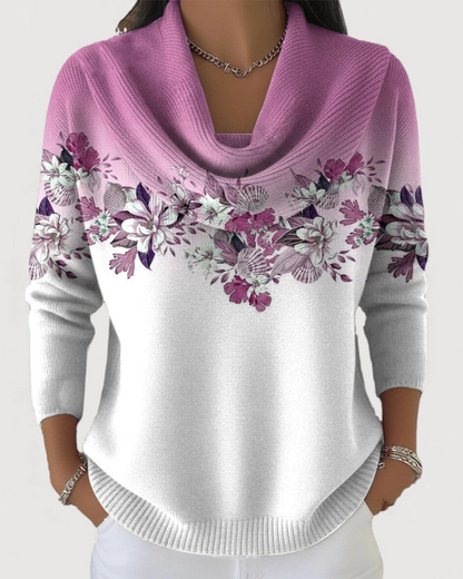 Léa | Pull Cachemire Femme Élégant avec Motifs Floraux Raffinés 2