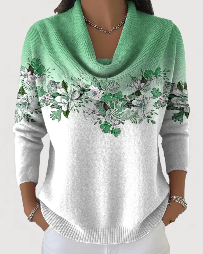 Léa | Pull Cachemire Femme Élégant avec Motifs Floraux Raffinés 3