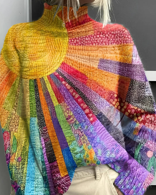 Léa | Pull Col Roulé Coloré Confortable pour Femme au Style Unique 0