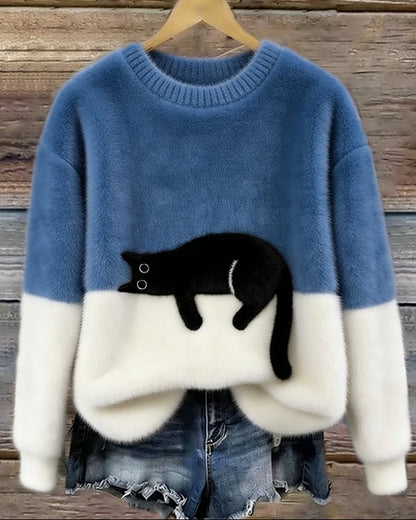 Léa | Pull Décontracté en Maille Douce avec Motif de Chat pour Femme 7