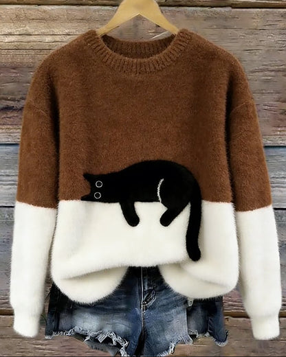 Léa | Pull Décontracté en Maille Douce avec Motif de Chat pour Femme 8
