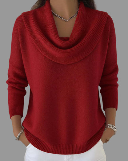 Léa | Pull Femme Élégant à Col Raffiné en Tissu Doux et Confortable 0