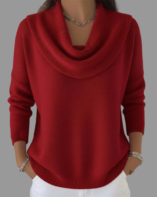 Léa | Pull Femme Élégant à Col Raffiné en Tissu Doux et Confortable 0