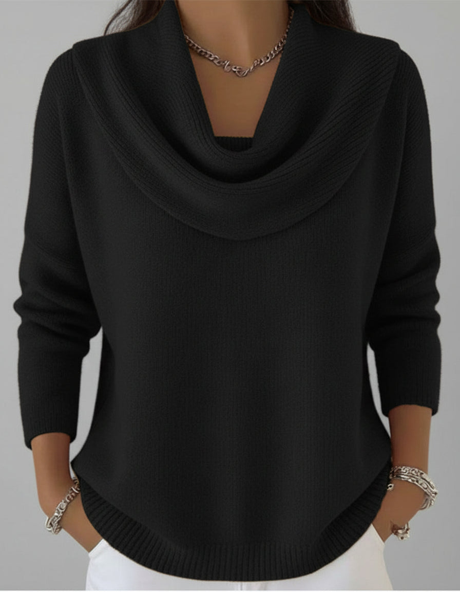 Léa | Pull Femme Élégant à Col Raffiné en Tissu Doux et Confortable 1