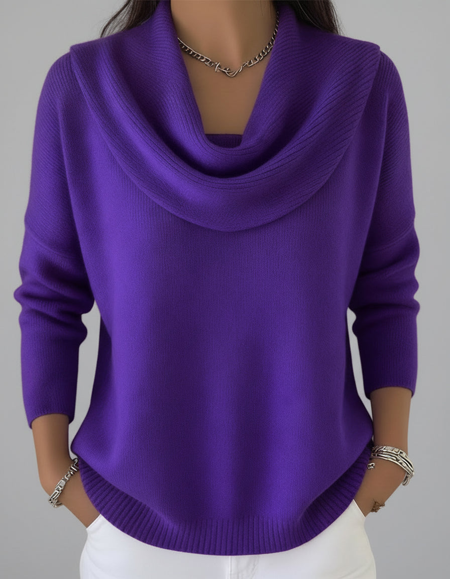 Léa | Pull Femme Élégant à Col Raffiné en Tissu Doux et Confortable 2