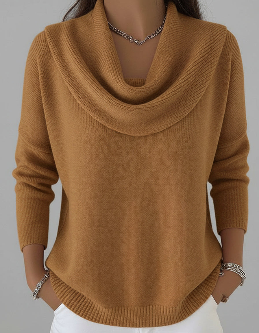 Léa | Pull Femme Élégant à Col Raffiné en Tissu Doux et Confortable 3