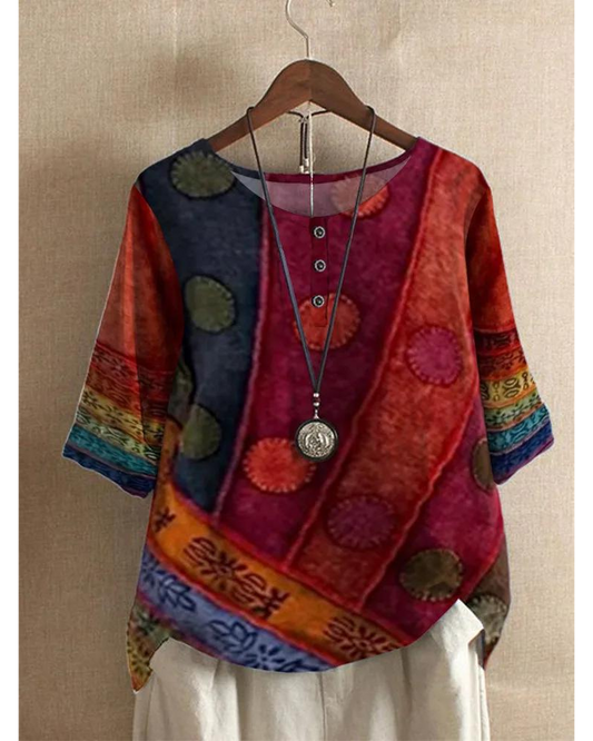 Léa | Top Boho Léger avec Design Artistique Unique pour Femmes 0