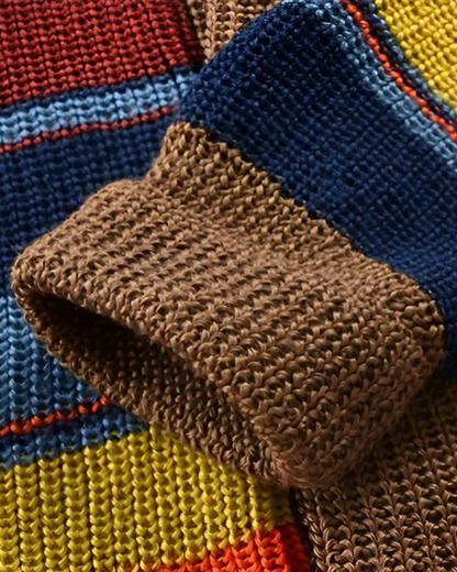 Léland | Cardigan Homme Rétro à Rayures Audacieuses et Col Châle 5