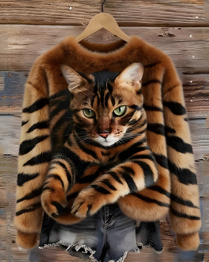 Léo | Pull Chaud Imprimé Chat Unisexe Confortable et Tendance 0