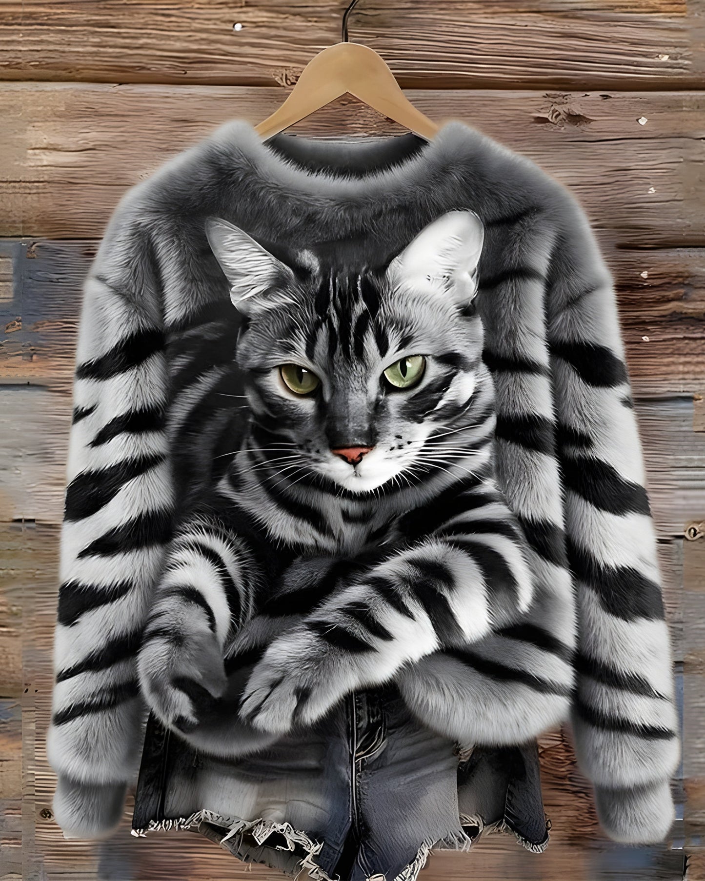 Léo | Pull Chaud Imprimé Chat Unisexe Confortable et Tendance 1