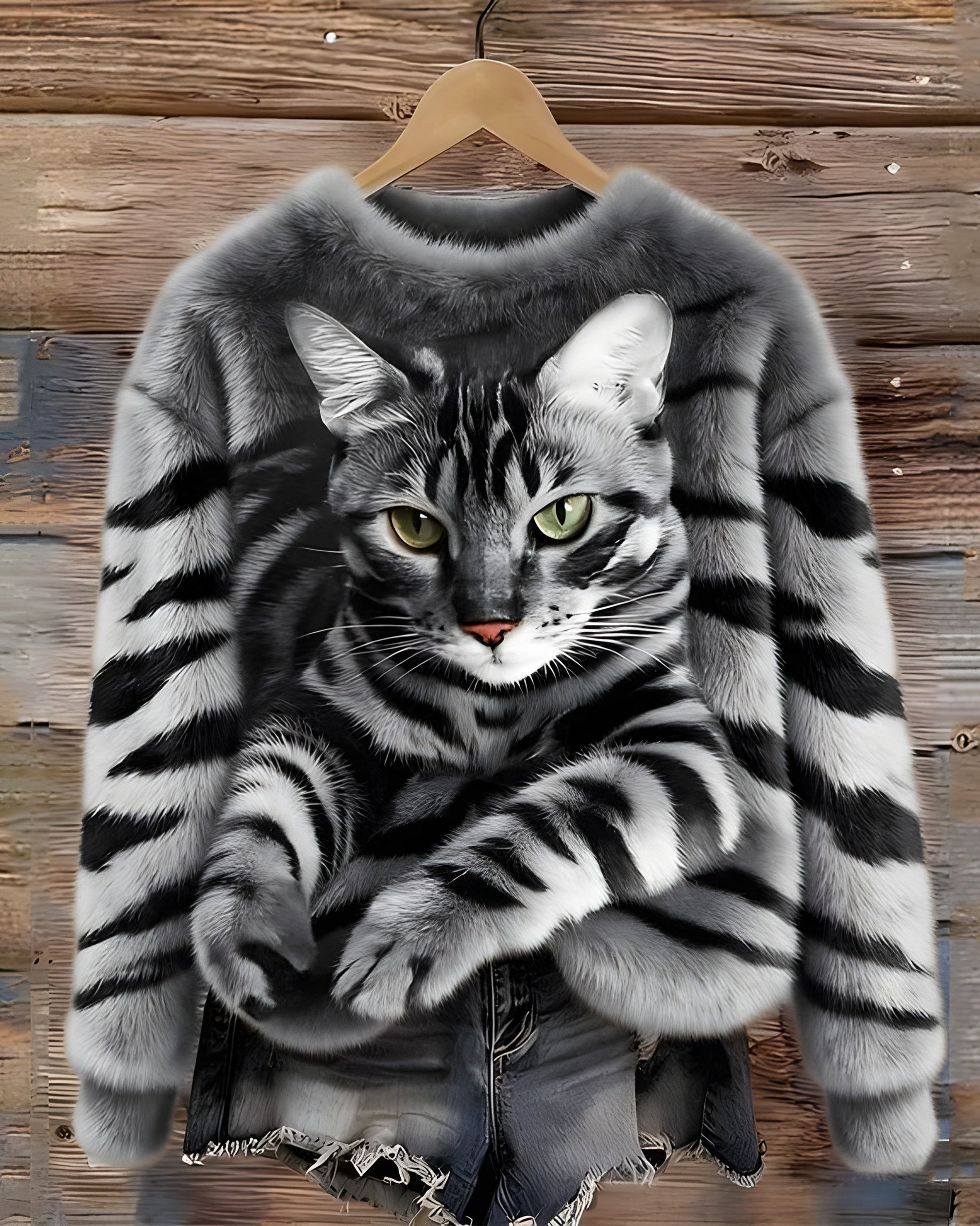 Léo | Pull Chaud Imprimé Chat Unisexe Confortable et Tendance 1