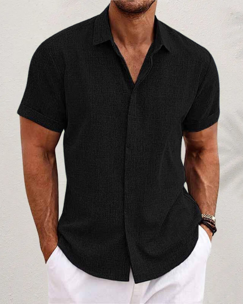 Liam | Chemise Manche Courte Homme Texturée Élégante et Confortable 2
