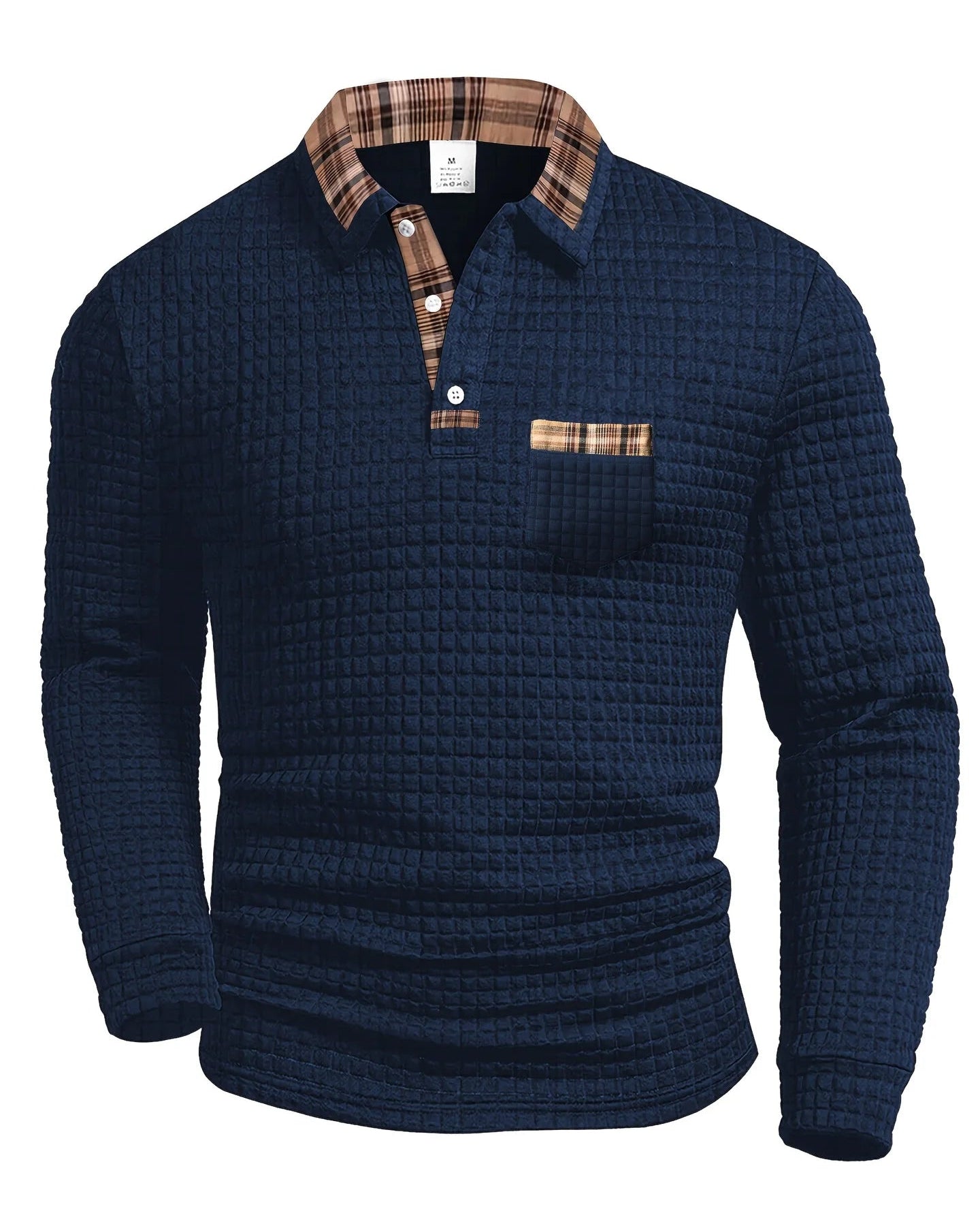 Liam | Polo Homme Manche Longue à Motif de Diamant Élégant 0