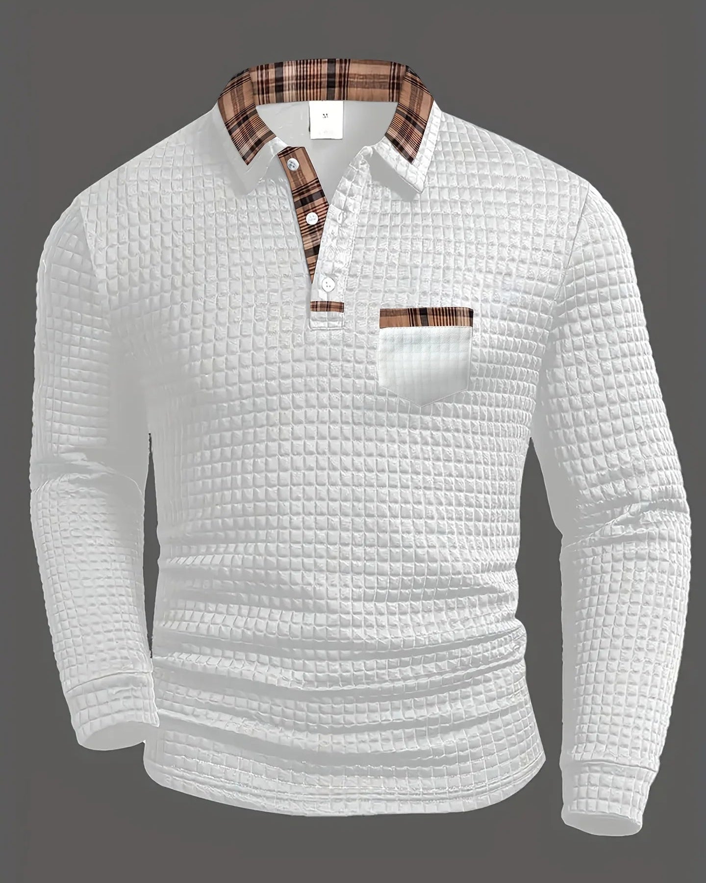 Liam | Polo Homme Manche Longue à Motif de Diamant Élégant 4