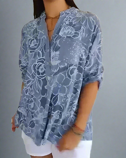 Lila | Blouse Femme Élégante à Imprimé Floral Légère et Confortable 0