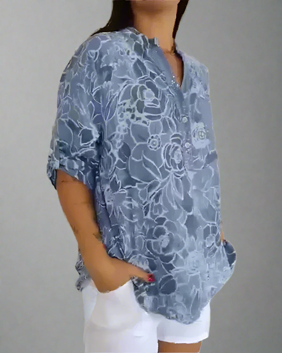 Lila | Blouse Femme Élégante à Imprimé Floral Légère et Confortable 1