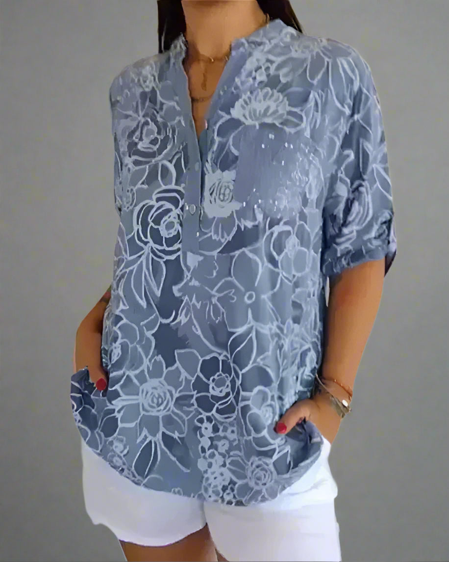Lila | Blouse Femme Élégante à Imprimé Floral Légère et Confortable 2