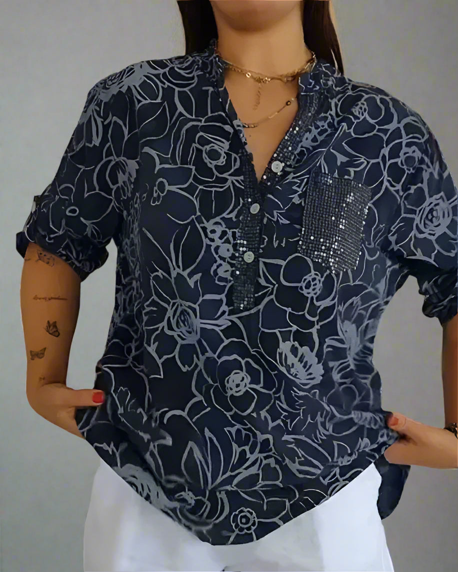 Lila | Blouse Femme Élégante à Imprimé Floral Légère et Confortable 3