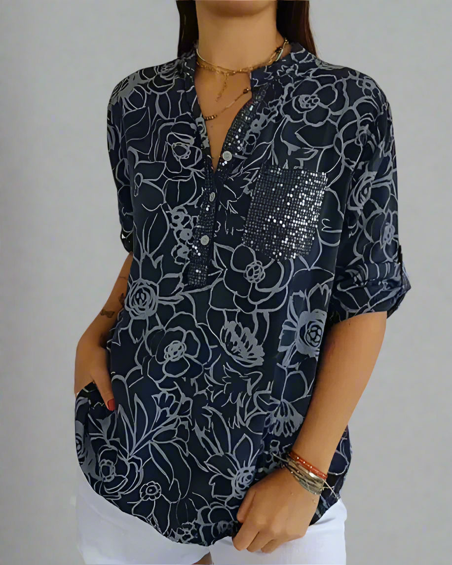 Lila | Blouse Femme Élégante à Imprimé Floral Légère et Confortable 4