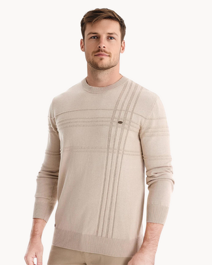 Lucas | Pull Homme Hiver Élégant en Coton à Rayures pour un Look Chic 7