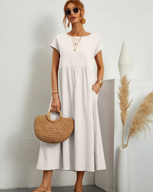 Manon | Robe Longue Élégante en Coton Léger pour Femme 0