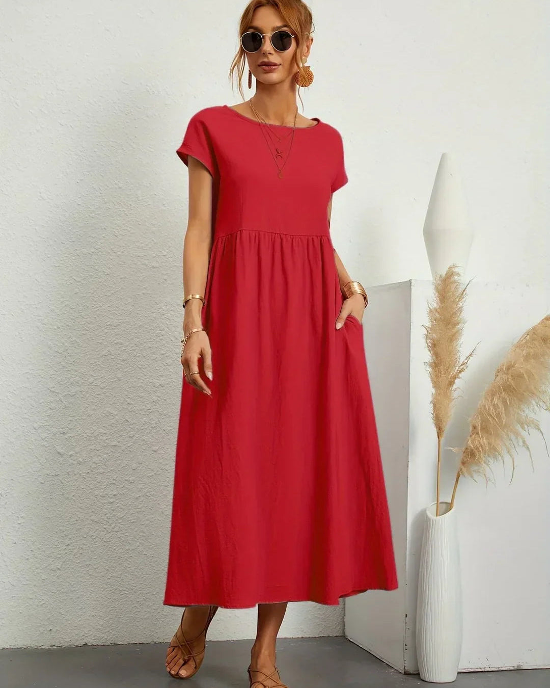 Manon | Robe Longue Élégante en Coton Léger pour Femme 7