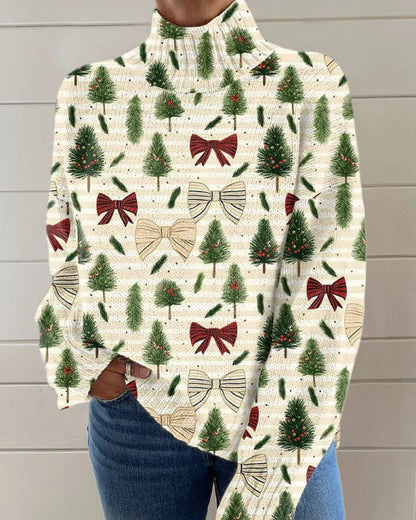 Diane | Pull à Col Roulé Loose-Fit pour Femme avec Imprimé Artistique