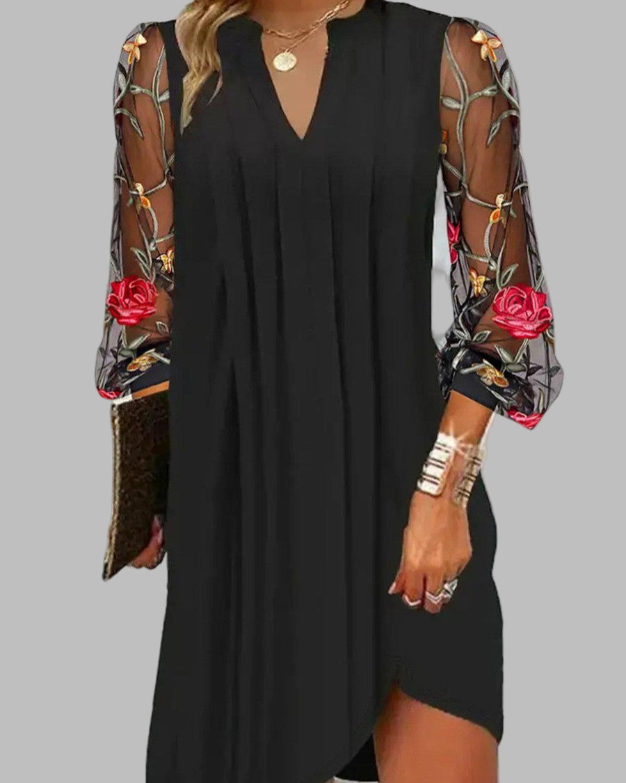Renée | Robe Longue Femme Élégante à Manches Brodées pour Soirée 3