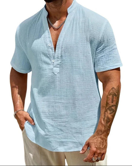 Sacha | Chemise Manche Courte Homme Élégante en Tissu Léger et Respirant 0