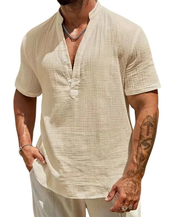 Sacha | Chemise Manche Courte Homme Élégante en Tissu Léger et Respirant 1